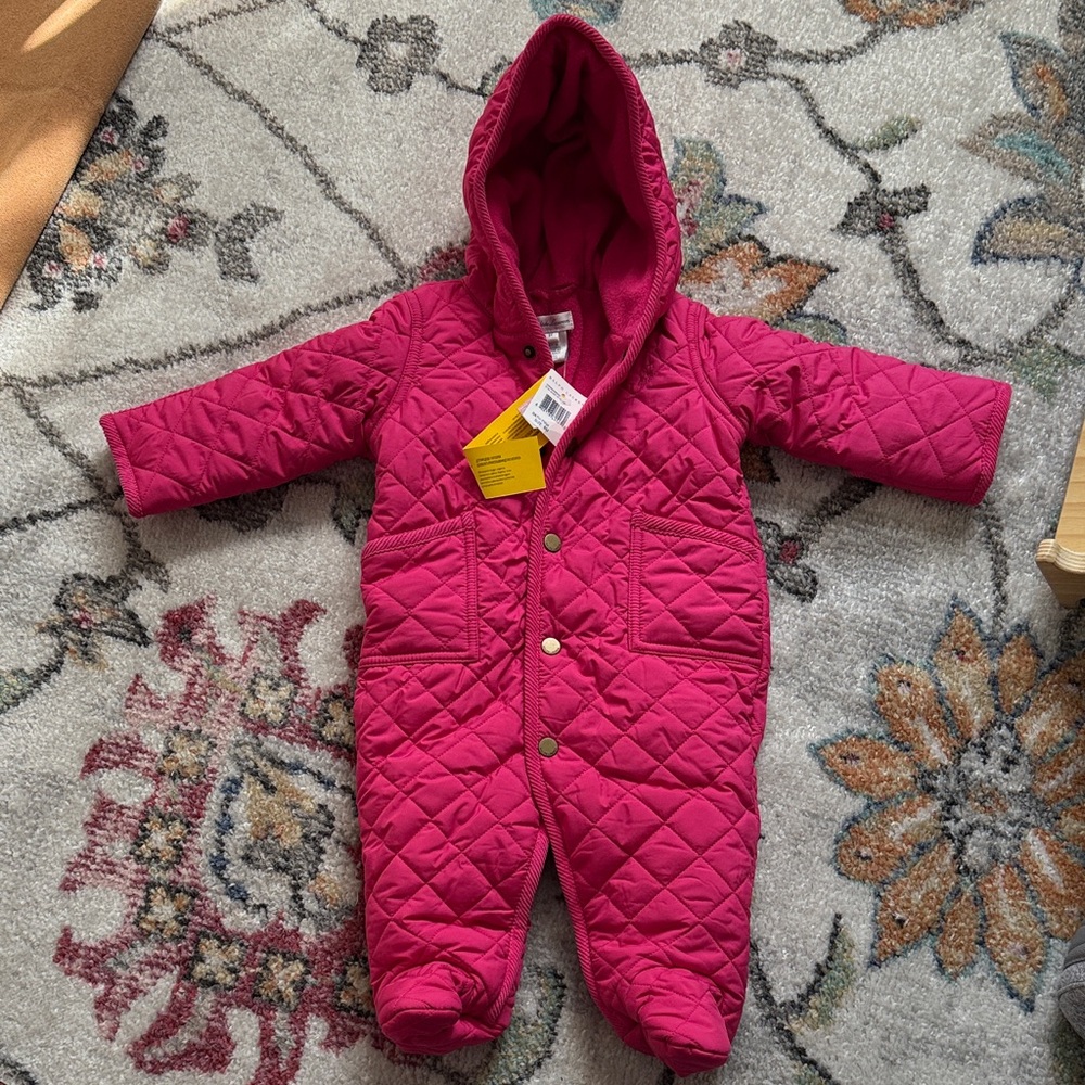 Ralph Lauren Quilted Red Hooded Footie